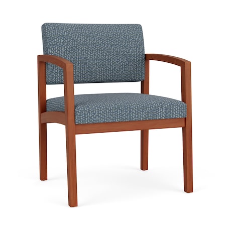 Lesro Lenox Wood Wide Guest Chair Wood Frame, Cherry, RF Serene Upholstery LW1201